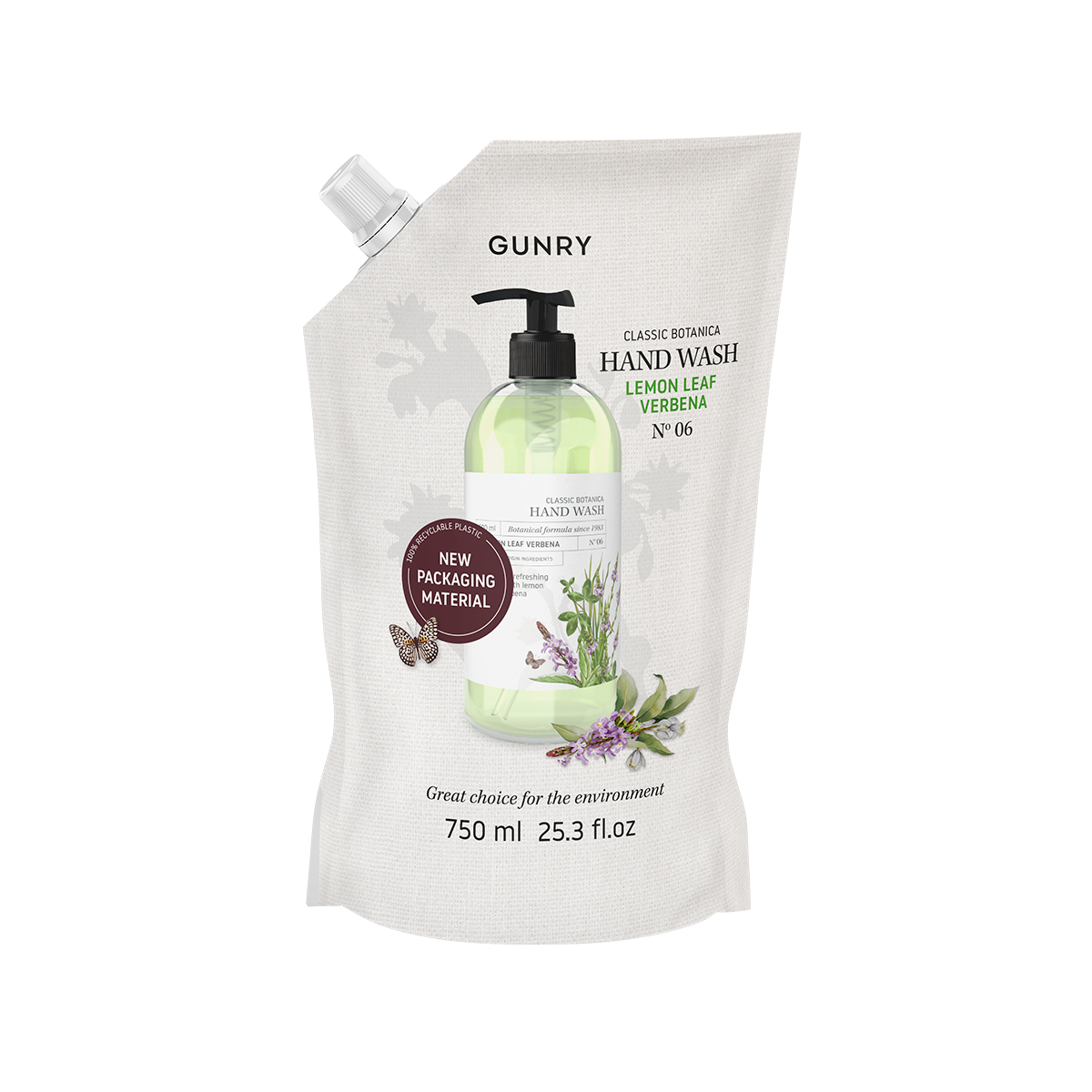 Gunry Handtvål Classic Botanica Lemon Leaf Verbena Refill